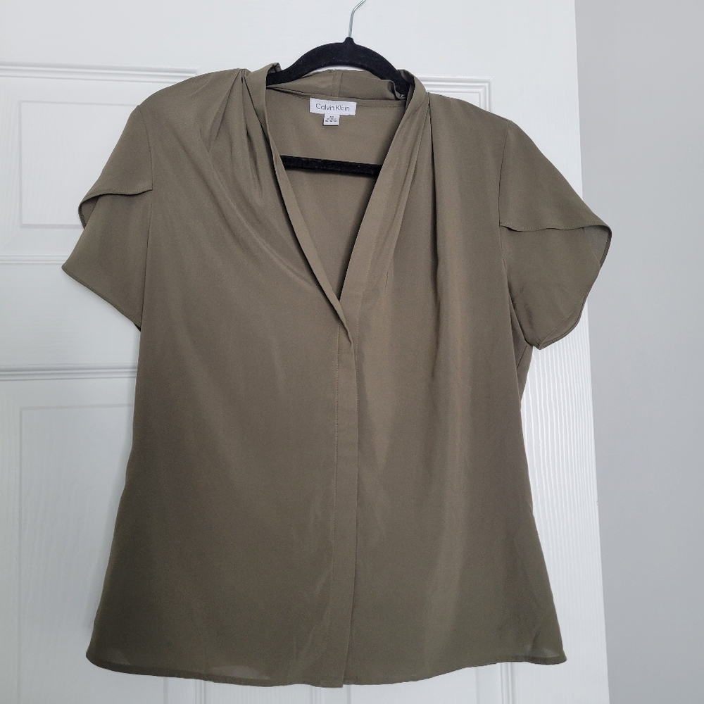Calvin Klein Women's Olive Blouse